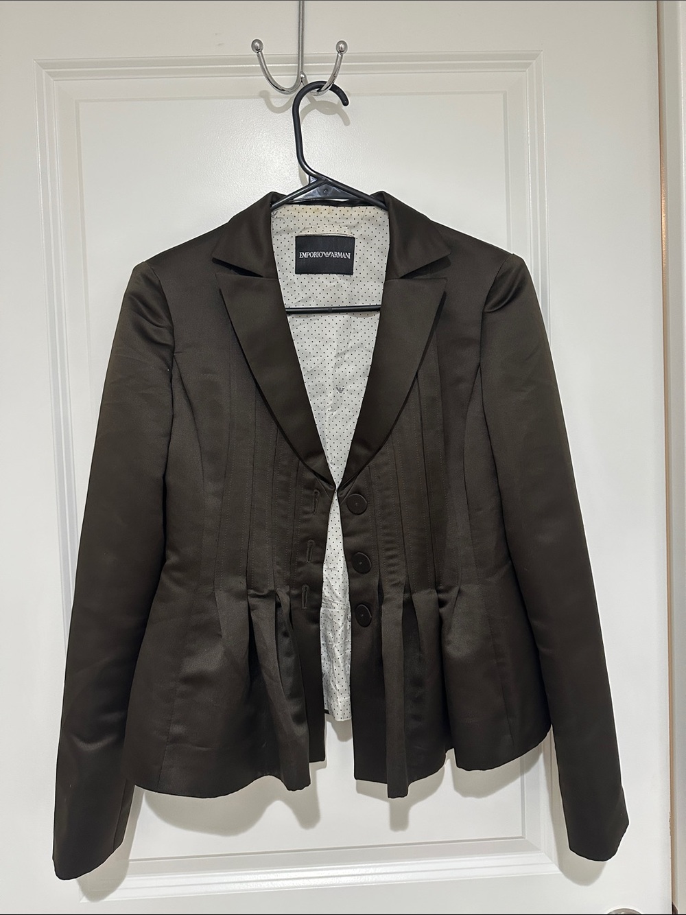 Emporio Armani Women's Dark Brown Peplum Blazer